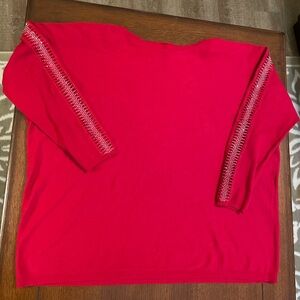 Liv Milano Bling Sweater. XXL. Red. Boat neck